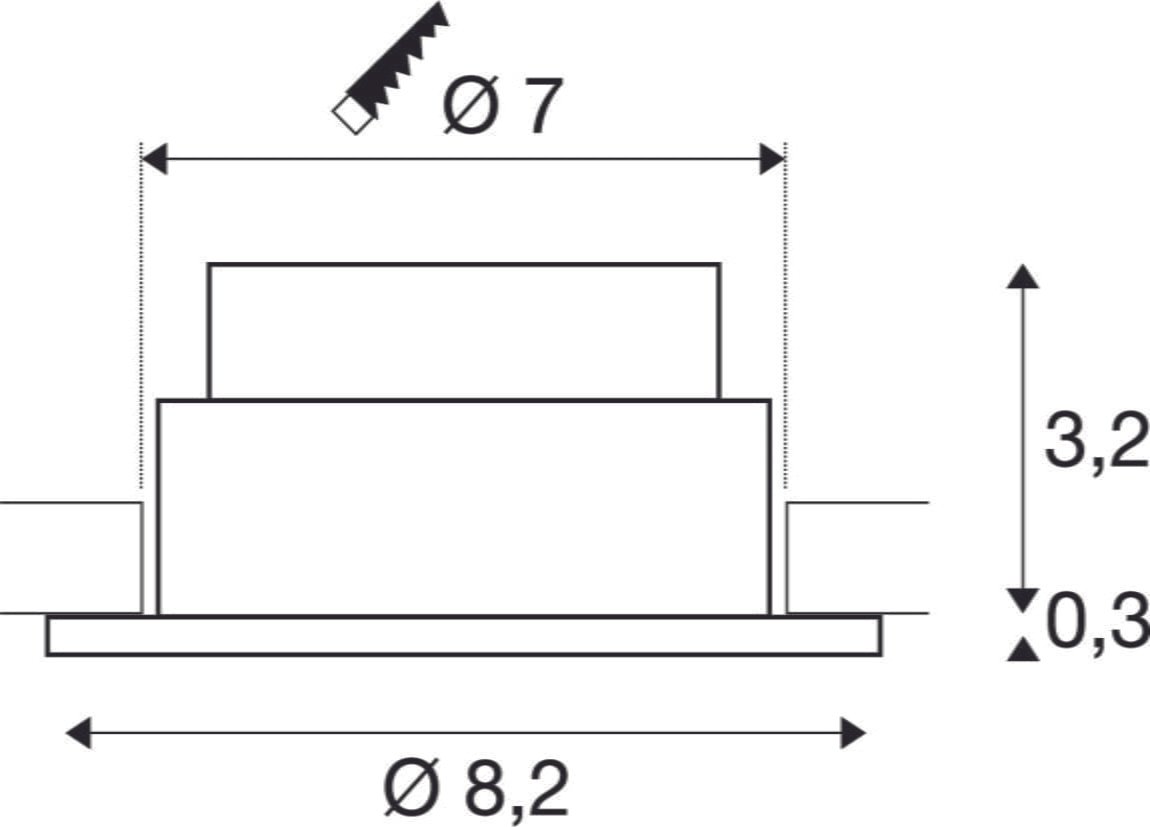 NEW TRIA rund, LED  Deckeneinbauleuchte, schwarz, 1800-3000K, 7,2W 7