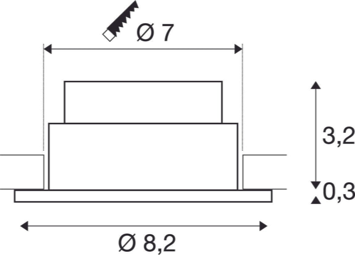 NEW TRIA rund, LED  Deckeneinbauleuchte, alu gebürstet, 1800-3000K 7,2W 5