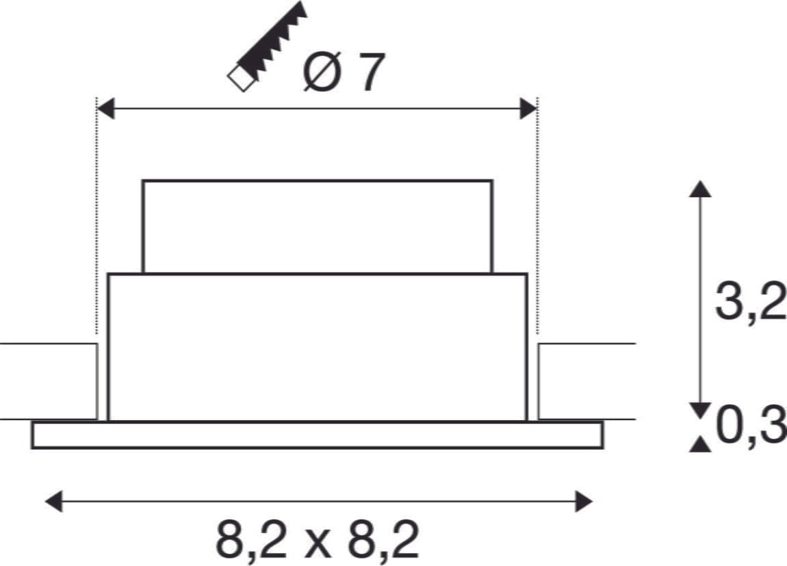 NEW TRIA eckig, LED  Deckeneinbauleuchte, alu gebürstet, 1800-3000K 7,2W 4