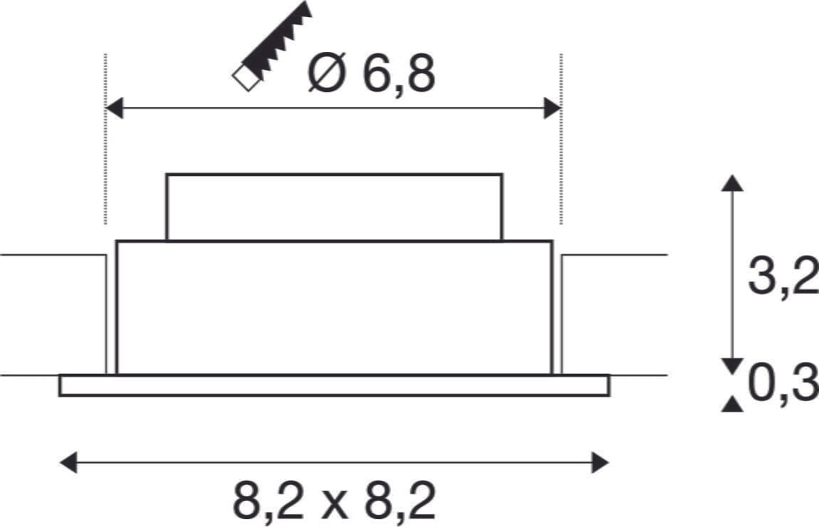 NEW TRIA 68 I CS,  LED Deckeneinbauleuchte schwarz eckig 2700K 38° inkl. Treiber Clipfedern 3