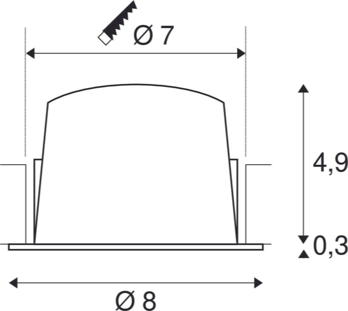 NUMINOS® DL S,  LED Deckeneinbauleuchte schwarz/chrom 2700K 40° inkl. Blattfedern 3