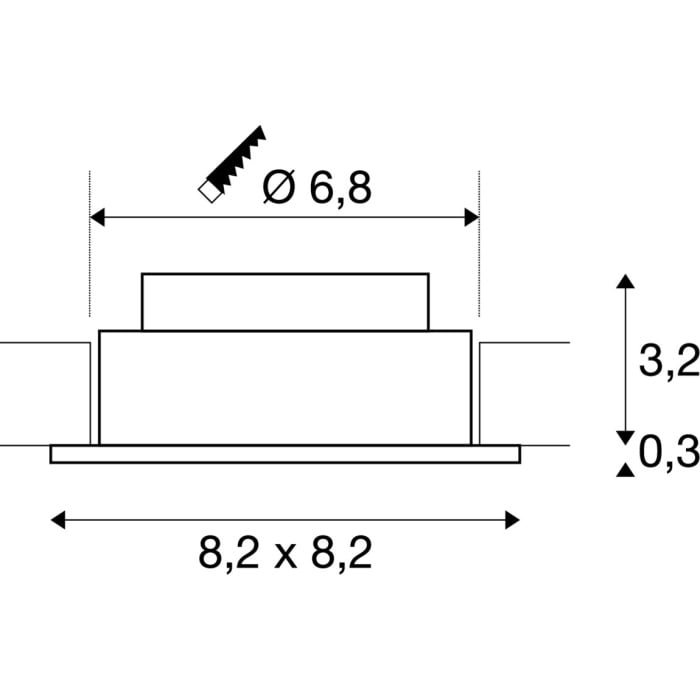 NEW TRIA 68, Einbauleuchte, LED, 3000K, eckig, weiß, 38°, inkl. Treiber, Clipfedern langlebig 3