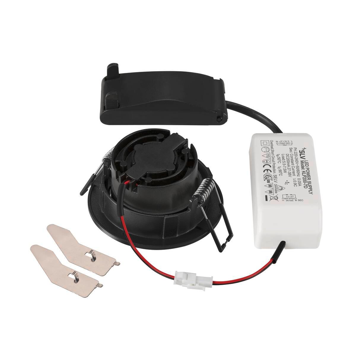 NEW TRIA 68,  LED Deckeneinbauleuchte schwarz 2700K, rund 2