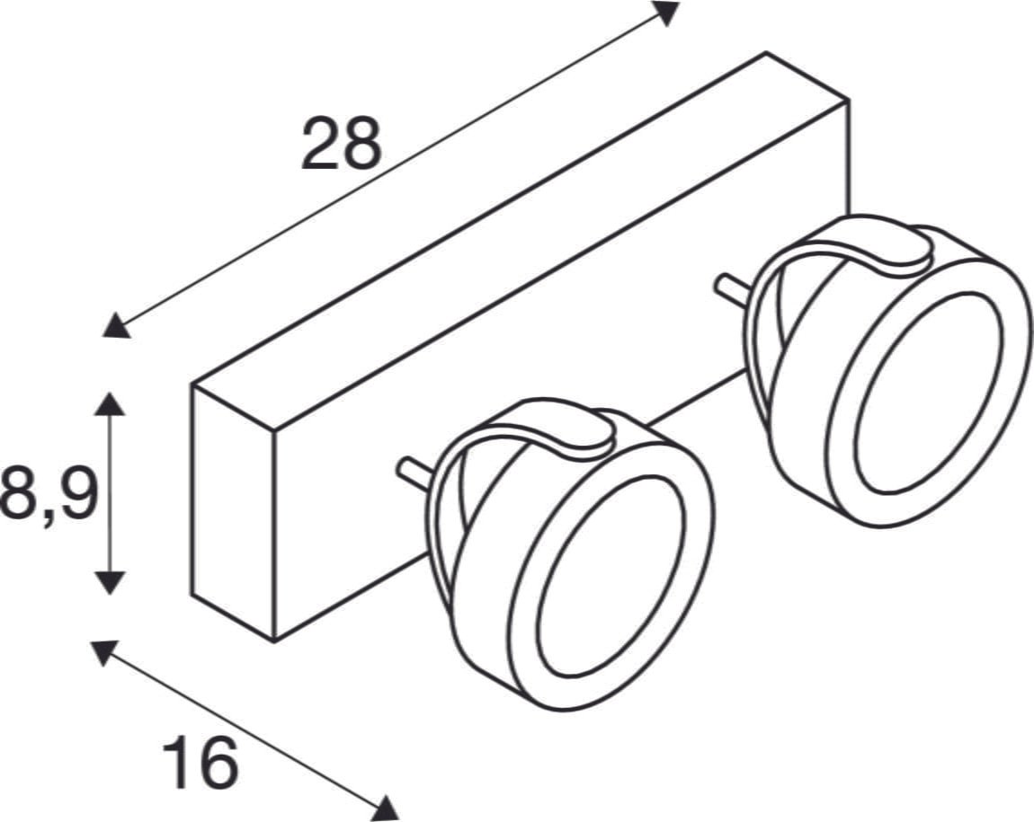 KALU, Wand- und Deckenleuchte, zweiflammig, LED, 3000K, weiß/schwarz, 60° 4