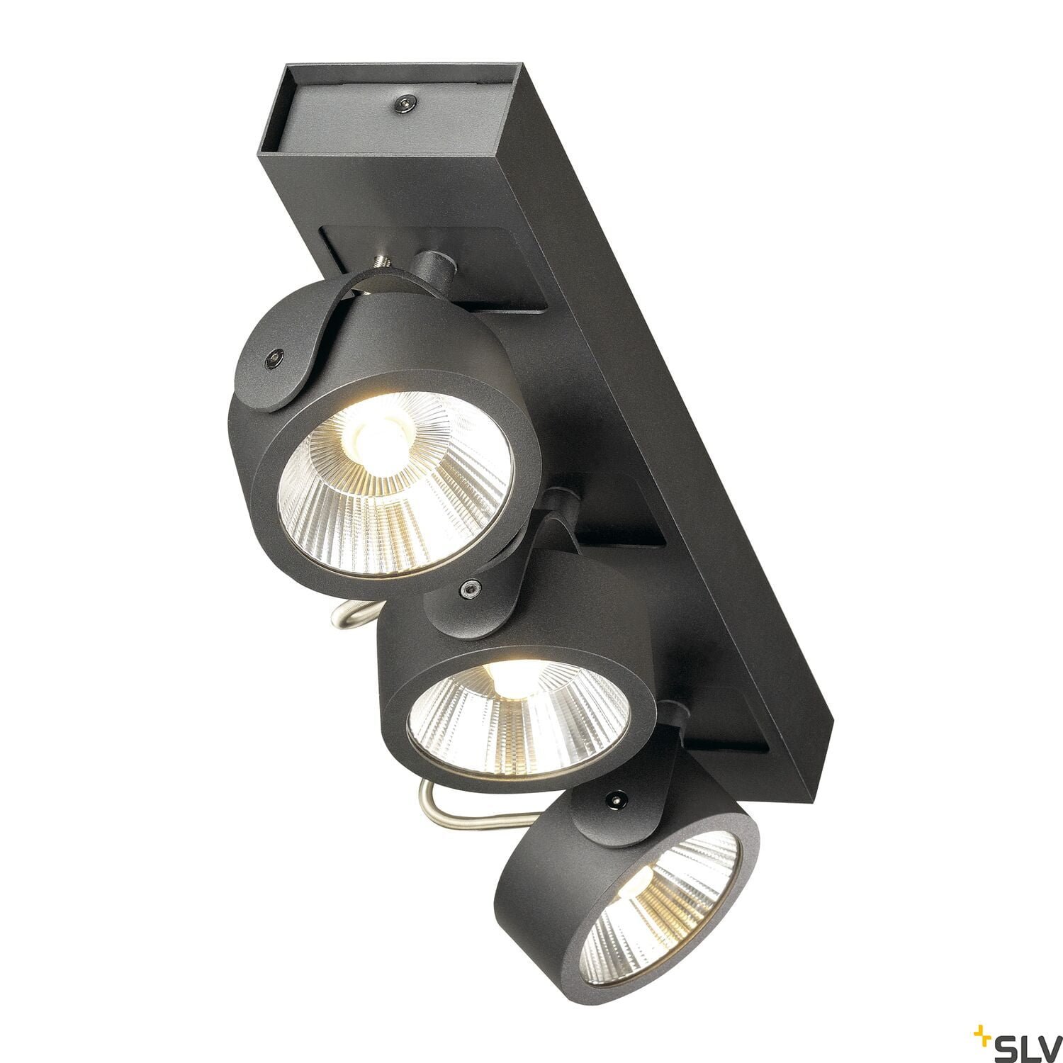 KALU, Wand- und Deckenleuchte, dreiflammig, LED, 3000K, schwarz, 60° 2