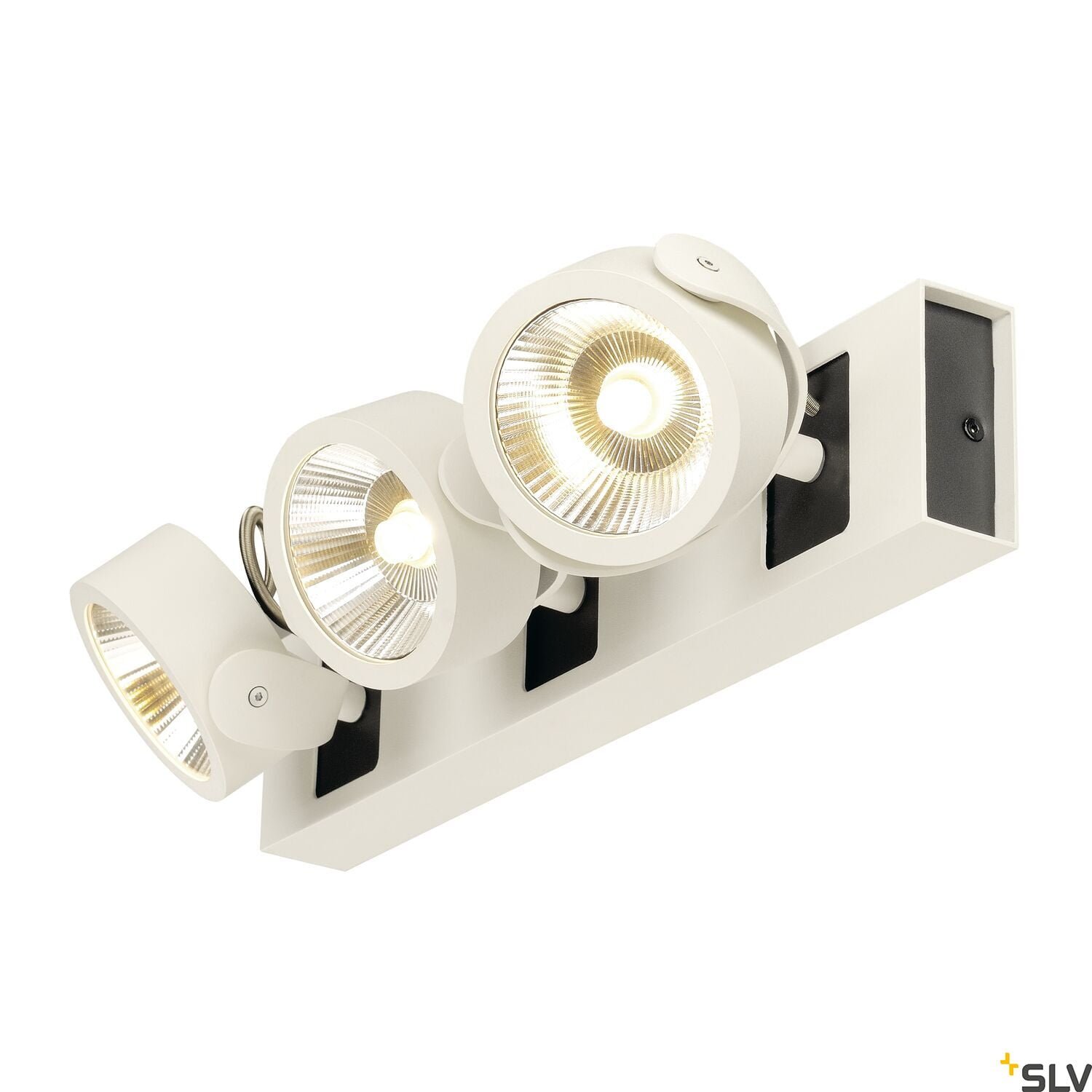 KALU, Wand- und Deckenleuchte, dreiflammig, LED, 3000K, weiß/schwarz, 60° 2
