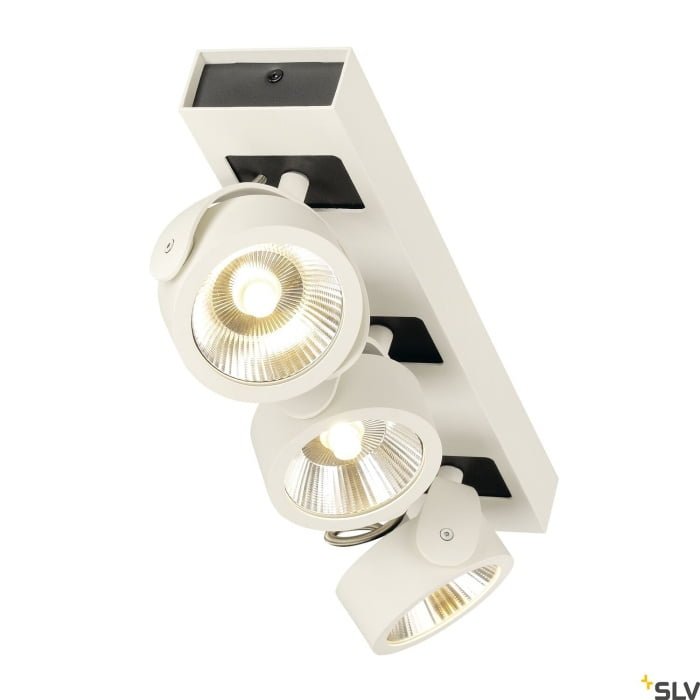 KALU, Wand- und Deckenleuchte, dreiflammig, LED, 3000K, weiß/schwarz, 60°