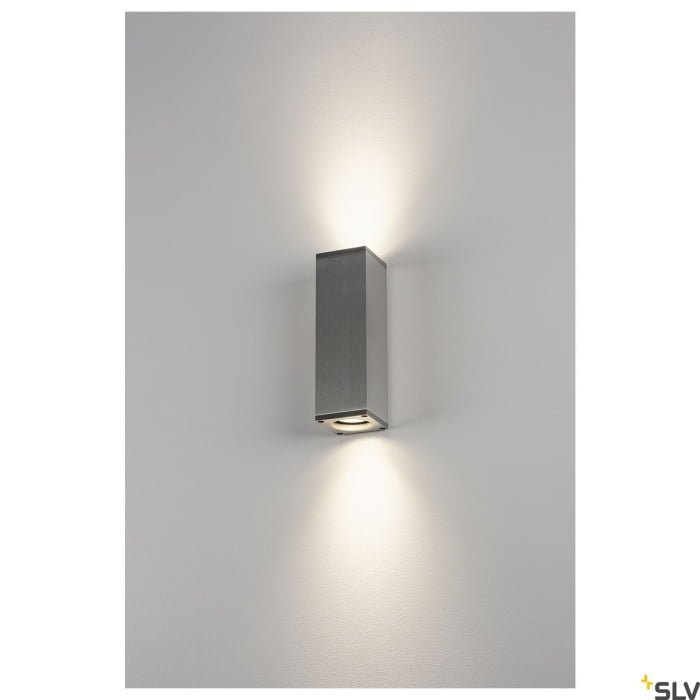 THEO UP/DOWN, QPAR51, Wandleuchte, alu gebürstet, max. 2x50W 2