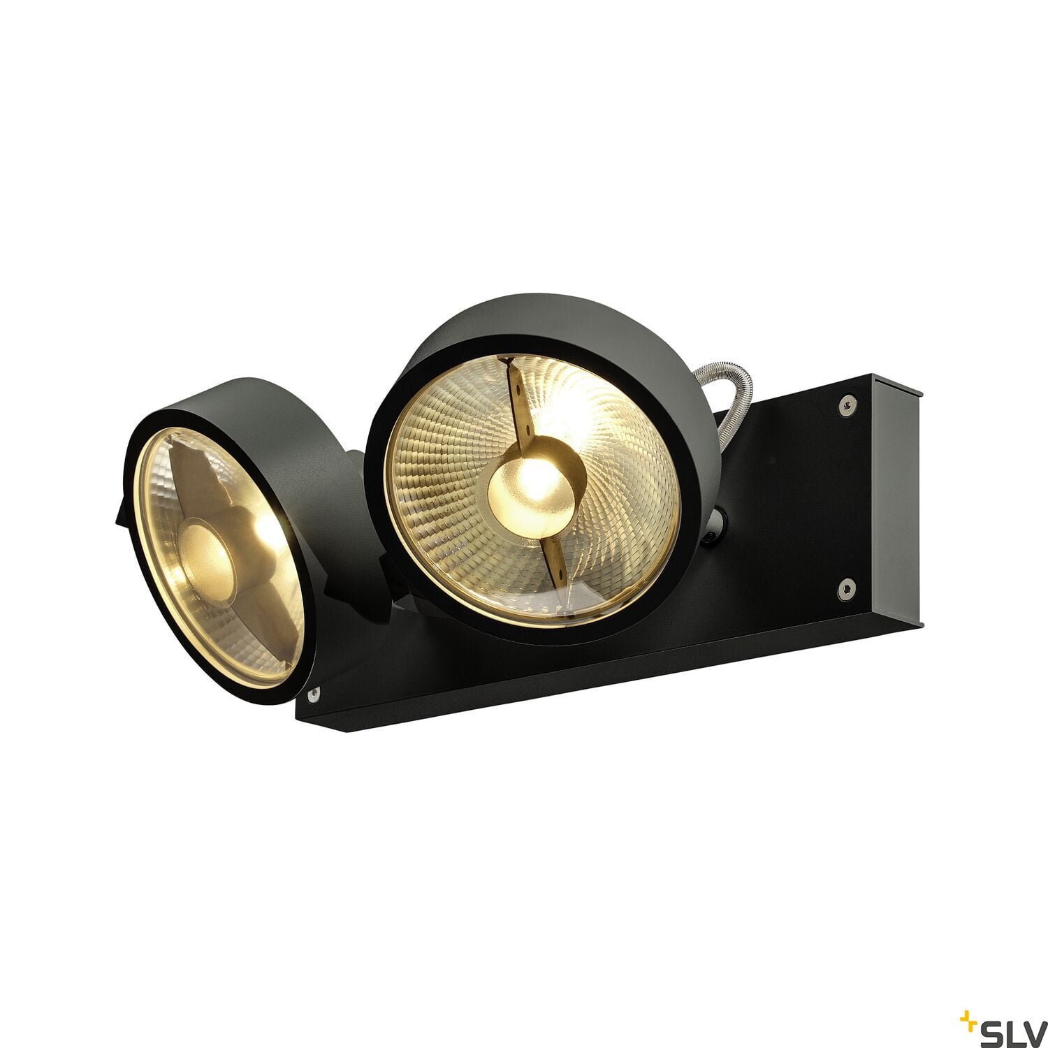 KALU, Wand- und Deckenleuchte, QPAR111, zweiflammig, schwarz, max. 75W 2