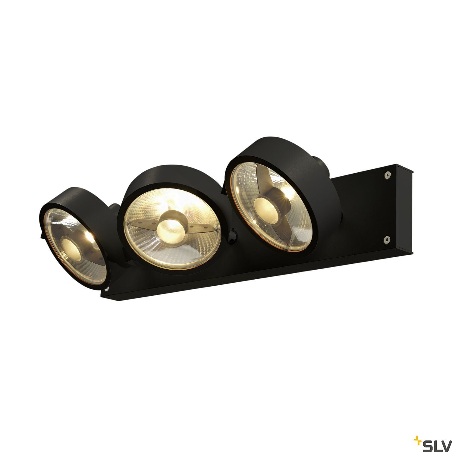 KALU, Wand- und Deckenleuchte, QPAR111, dreiflammig, schwarz, max. 75W 2