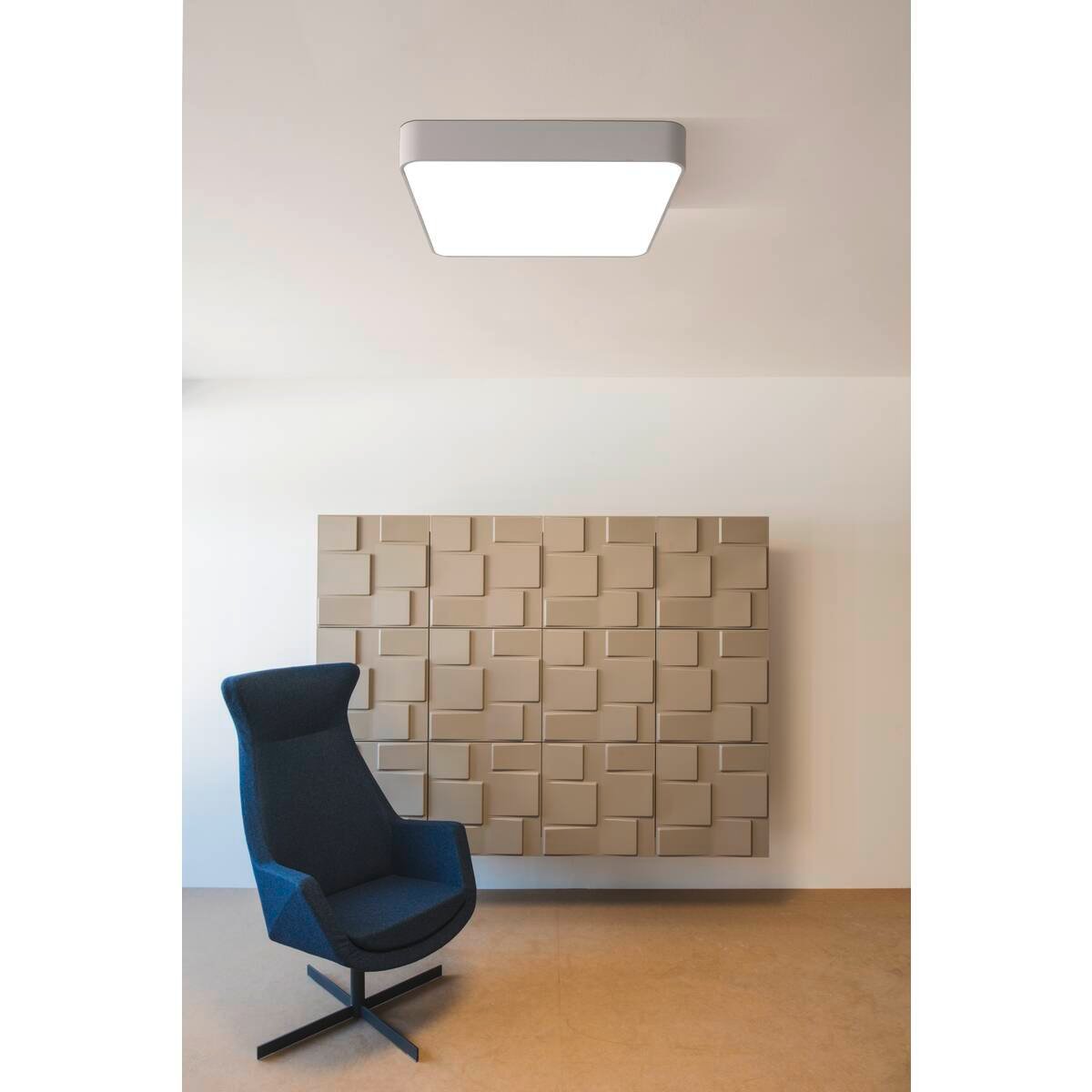 MEDO 60, Deckenleuchte, LED, 3000K, eckig, silbergrau, 1-10V 3