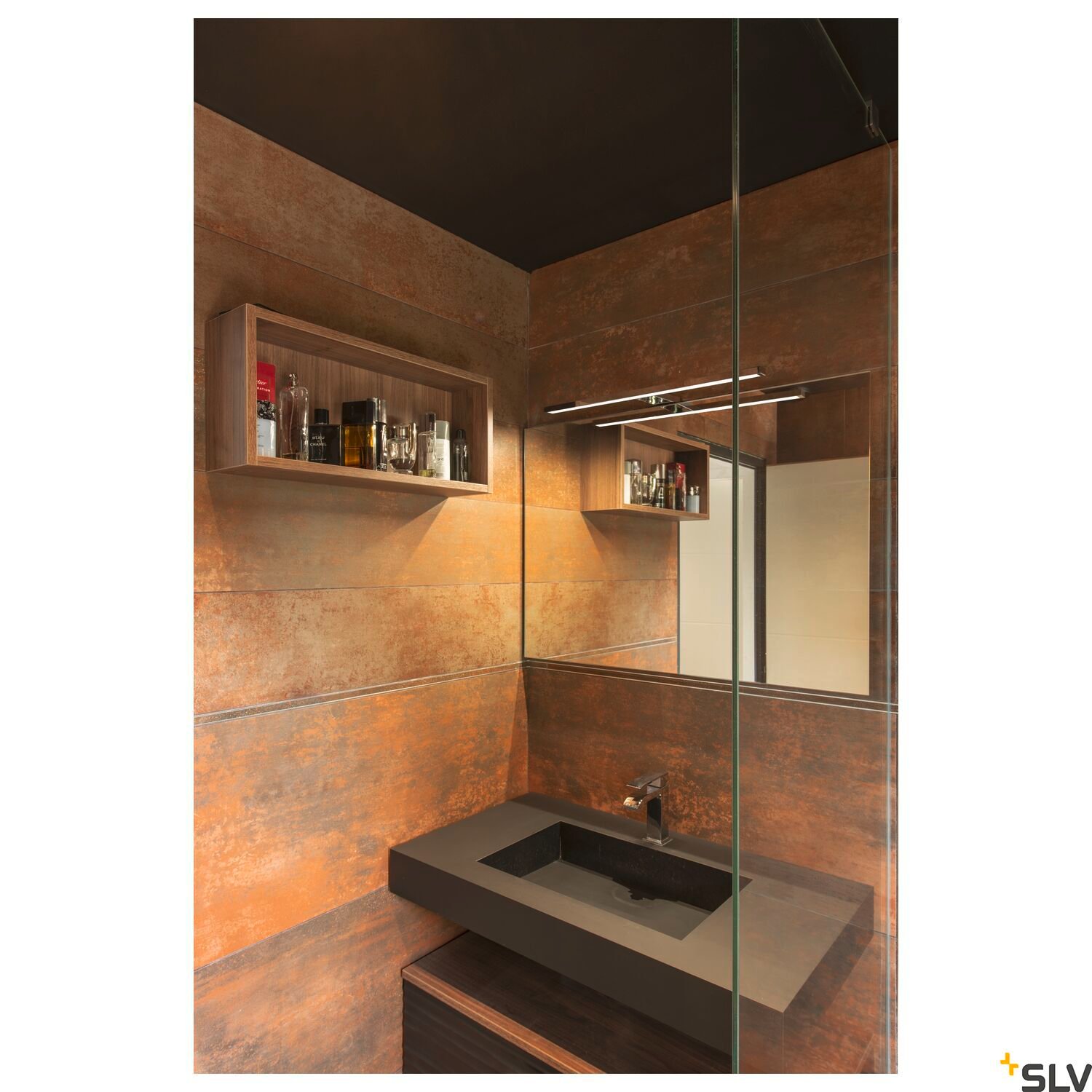 DORISA 50, Spiegelleuchte, LED, 4000K, lang, chrom, IP44 3