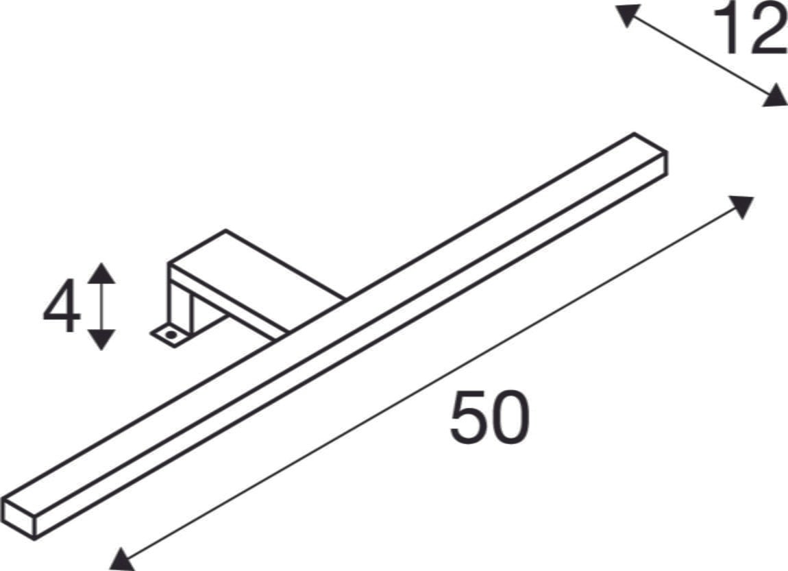 DORISA 50, Spiegelleuchte, LED, 4000K, lang, chrom, IP44 6