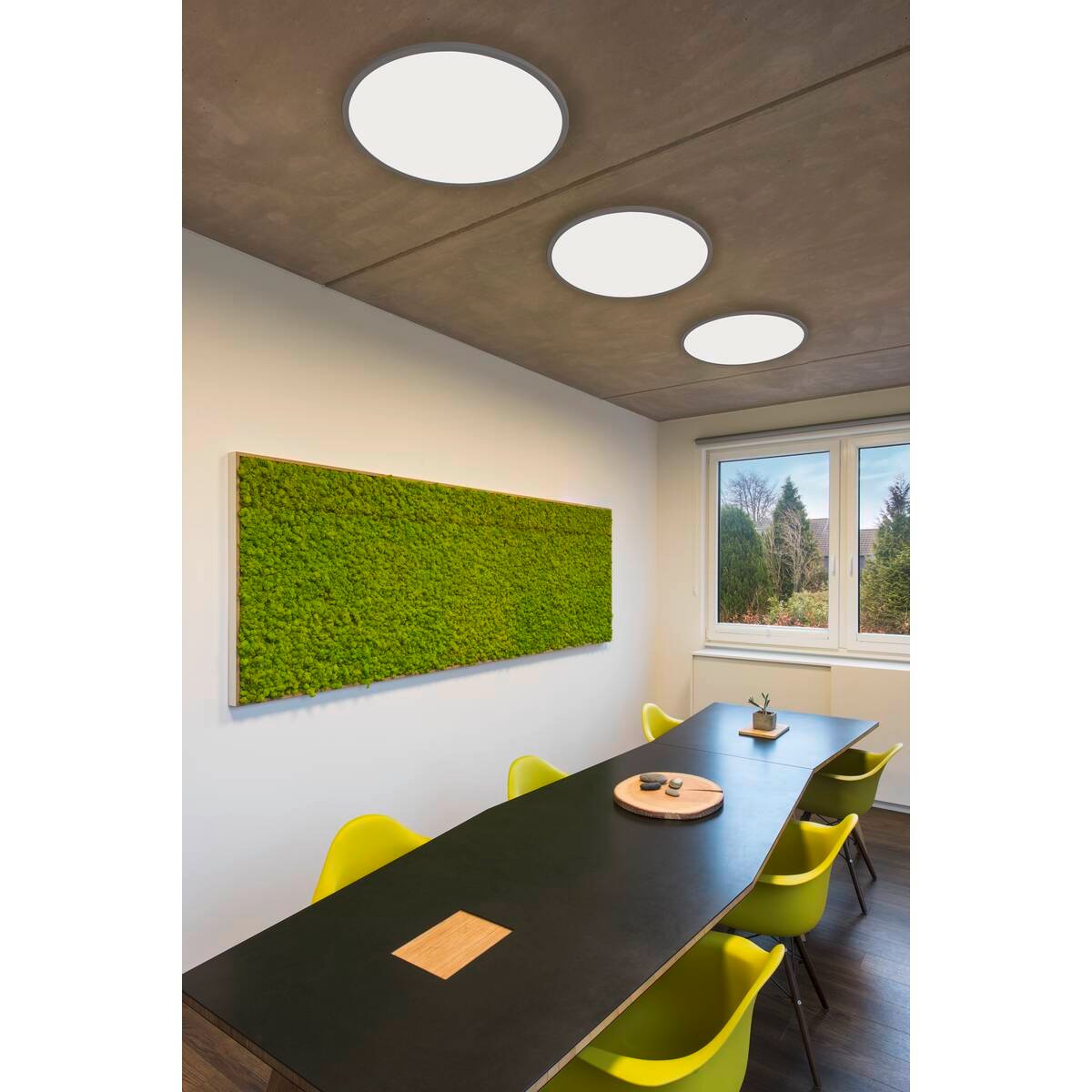 PANEL 60 rund, LED Indoor Deckenaufbauleuchte, silbergrau, 3000K 3