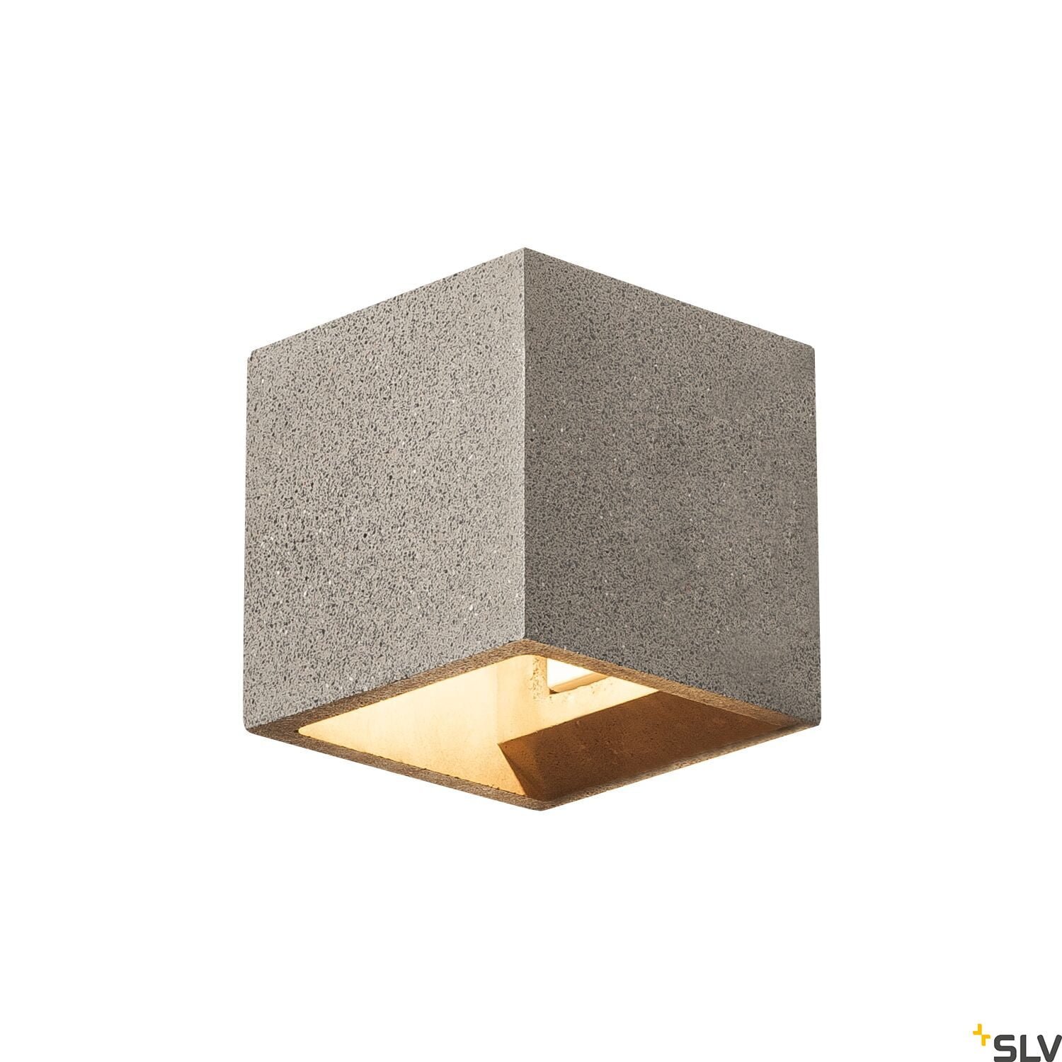 SOLID CUBE, Wandleuchte, QT14, schwarzer Sandstein, max. 25W