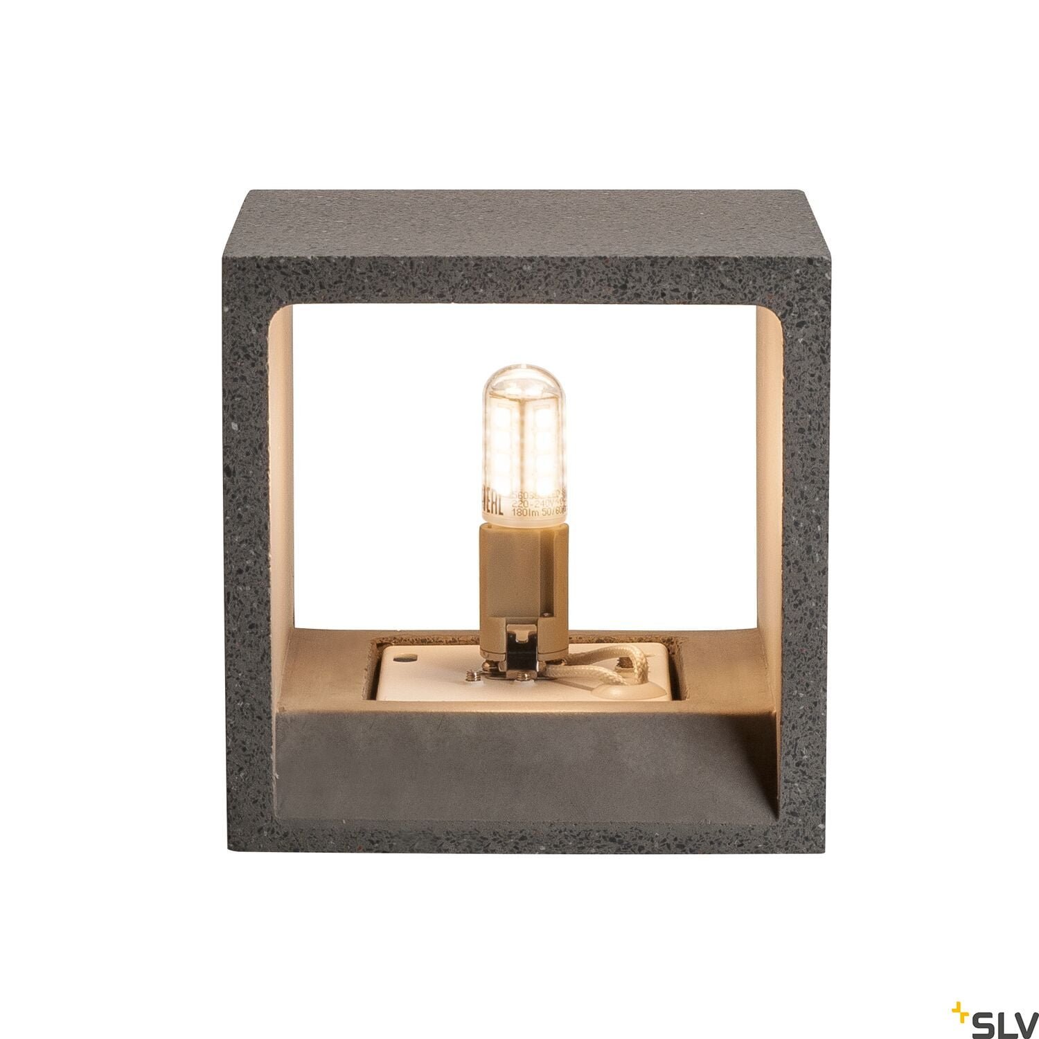 SOLID CUBE, Wandleuchte, QT14, schwarzer Sandstein, max. 25W 2