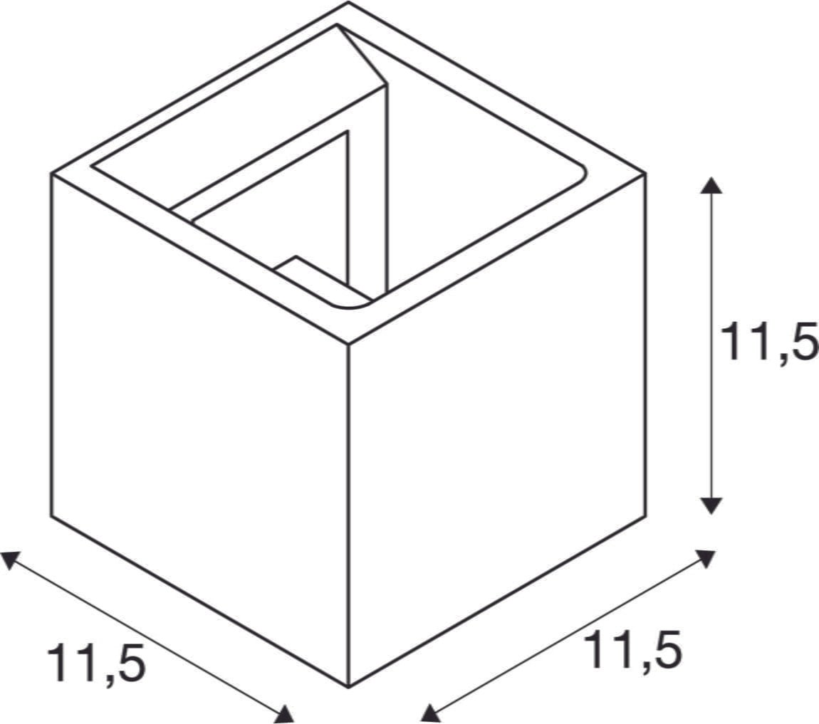 SOLID CUBE, Wandleuchte, QT14, schwarzer Sandstein, max. 25W 6