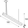 Q-LINE®, LED  Pendelleuchte, 1m, BAP, schwarz, 3000K 12