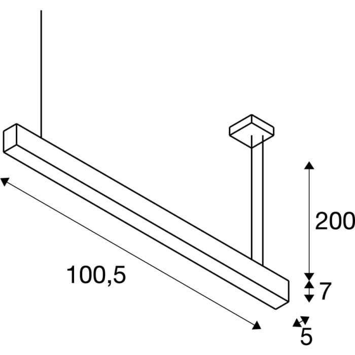 GLENOS, LED, 3000K, schwarz, 1 m, 43W 2