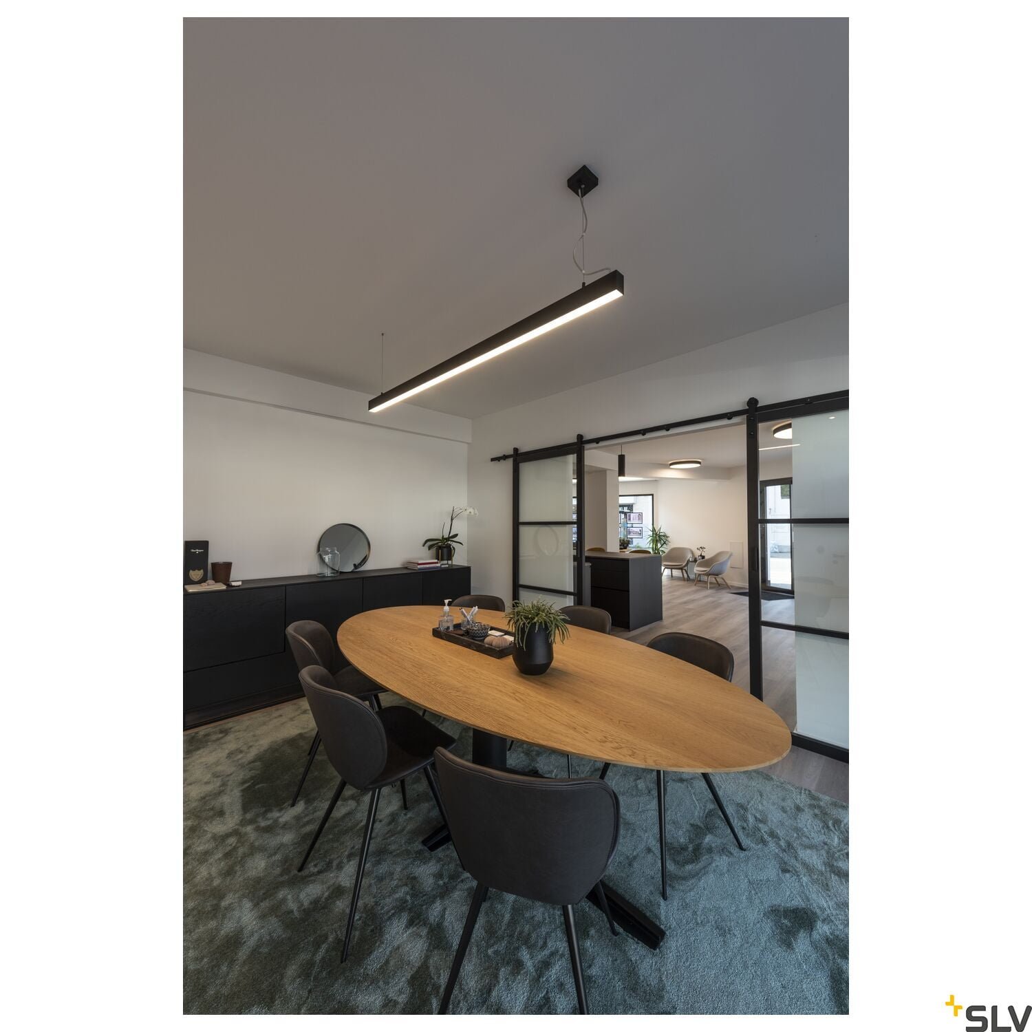 GLENOS, LED, 3000K, schwarz, 2 m, 85W 2