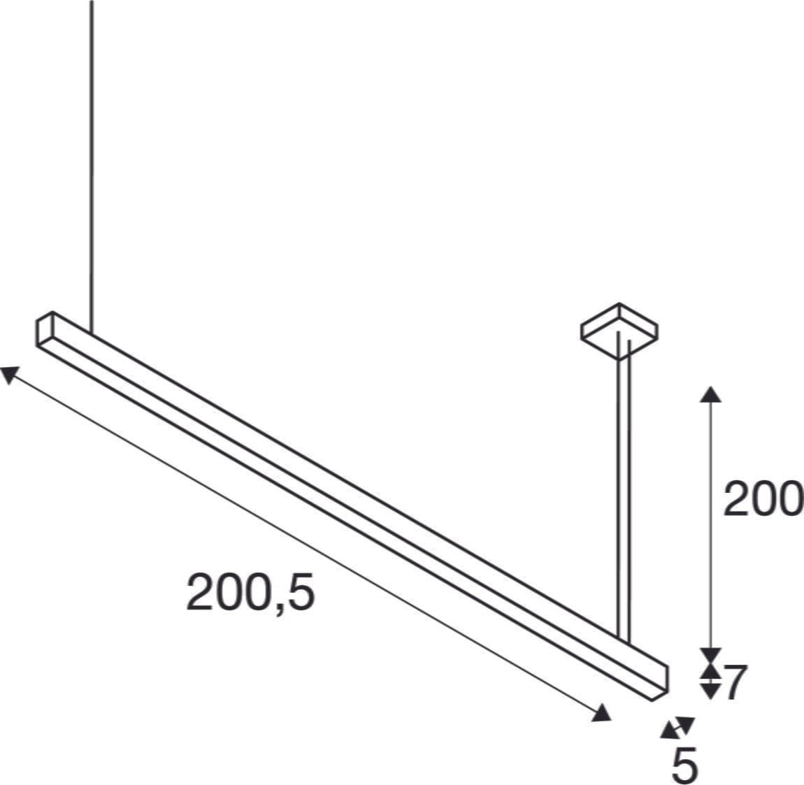 GLENOS, LED, 3000K, schwarz, 2 m, 85W 5