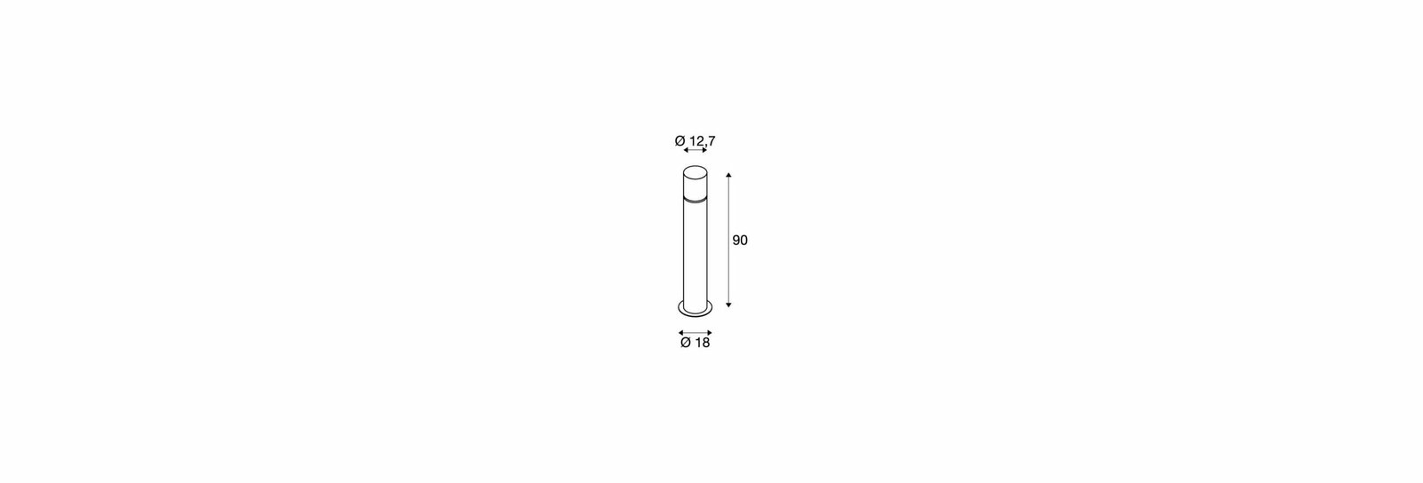 ROX ACRYL 90 Pole,  Stehleuchte, IP44, Edelstahl 304, E27 max 20W 2