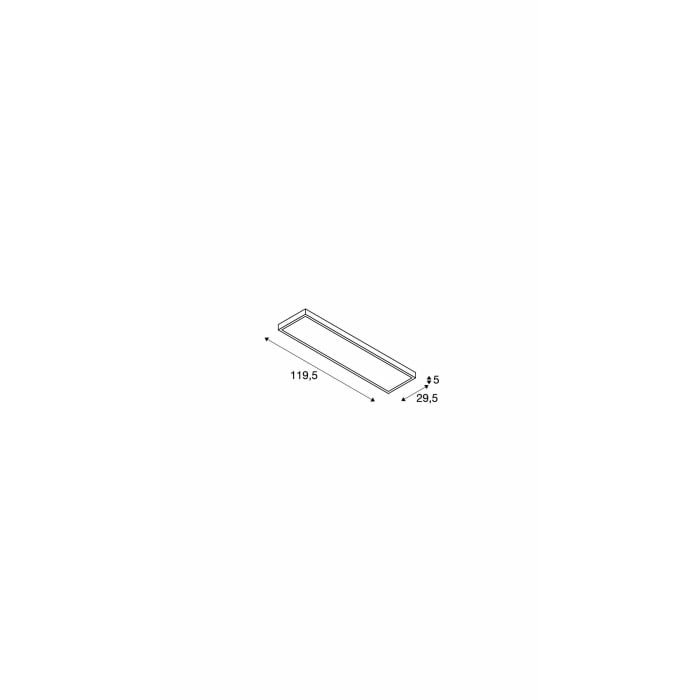 PANEL 1200x300mm LED Indoor Deckenaufbauleuchte, 3000K, silbergrau 2