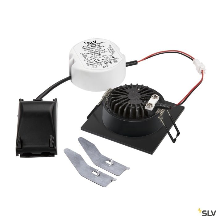 NEW TRIA eckig, LED  Deckeneinbauleuchte, schwarz, 1800-3000K, 7,2W 2