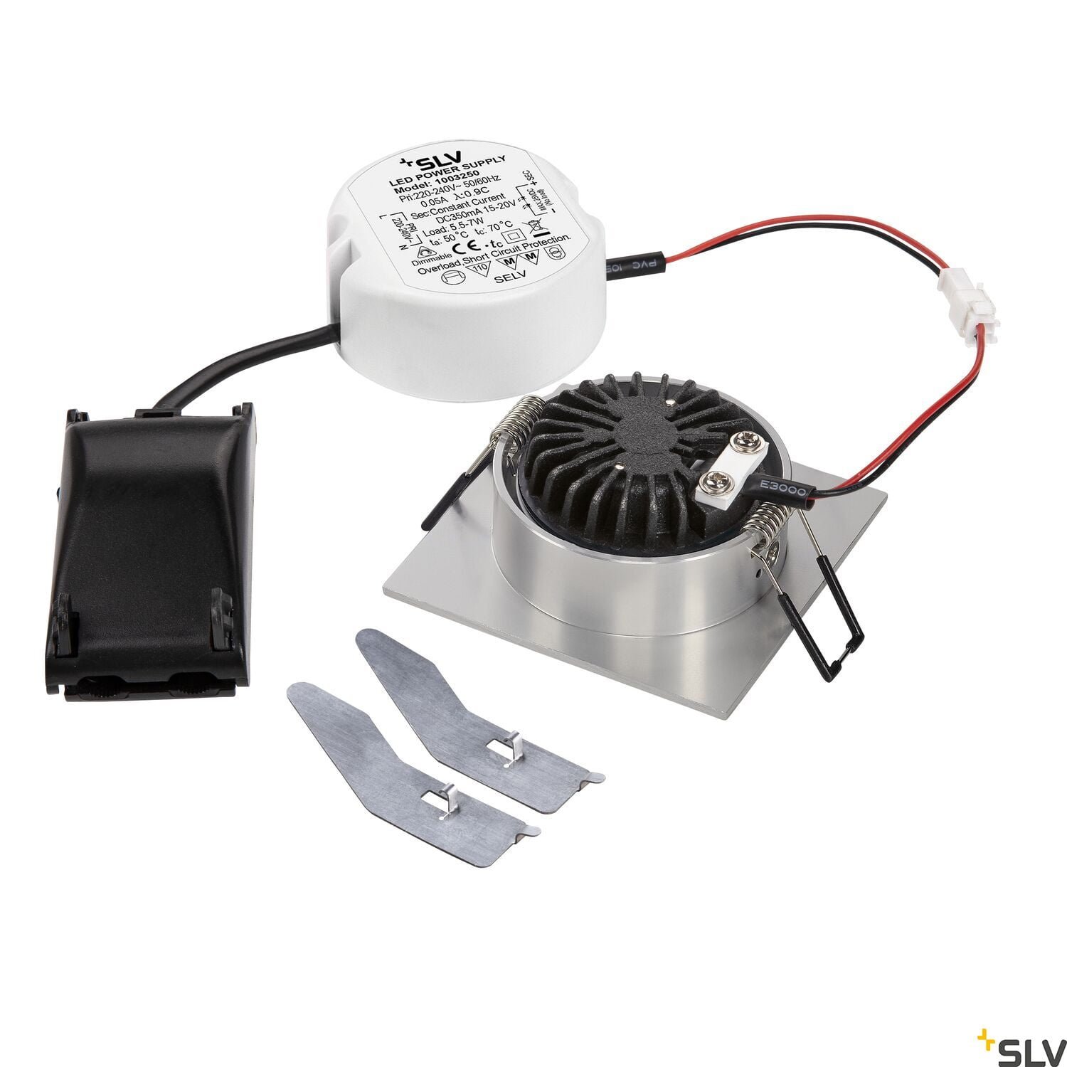 NEW TRIA eckig, LED  Deckeneinbauleuchte, alu gebürstet, 1800-3000K 7,2W 2
