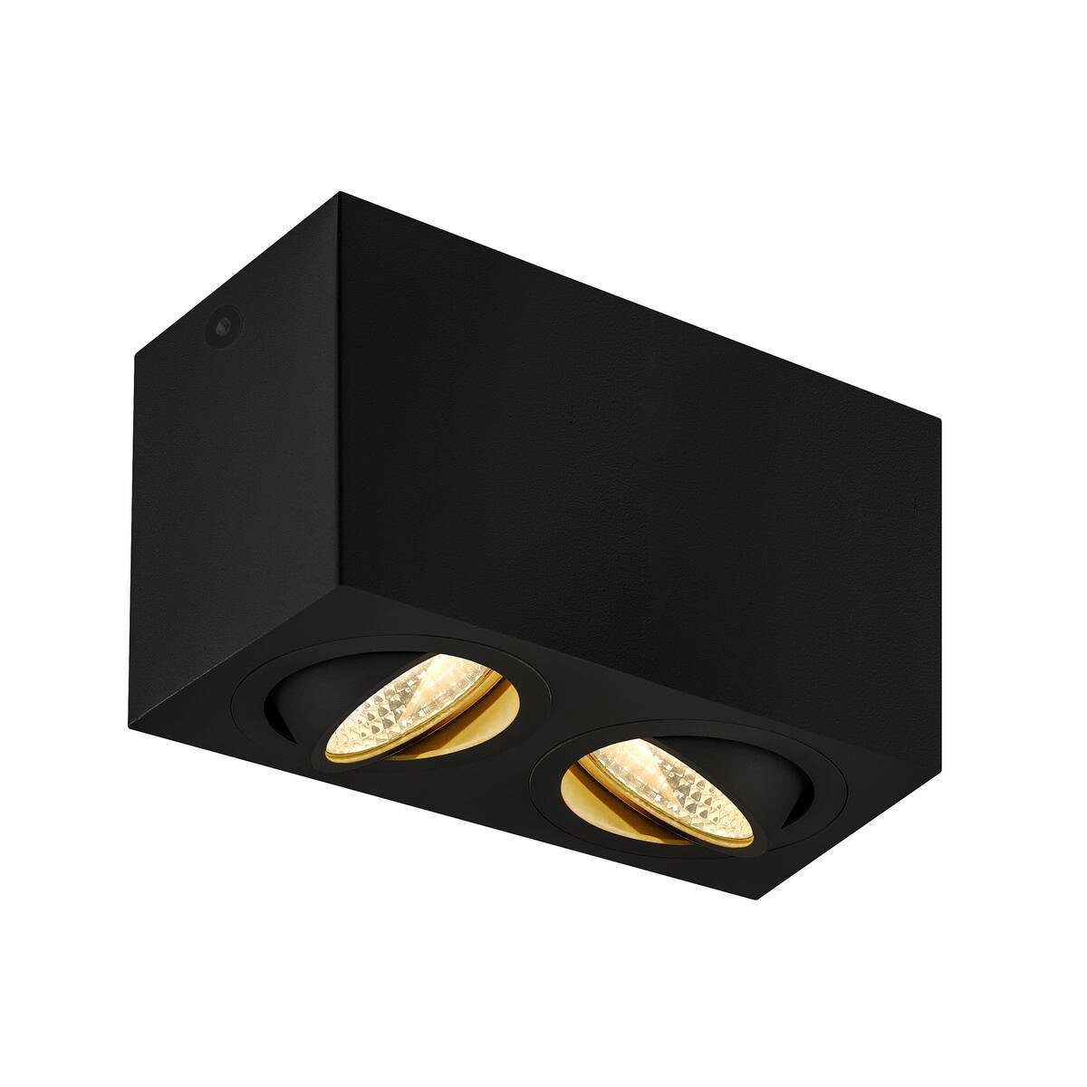 TRILEDO Double, LED Indoor Deckenaufbauleuchte, schwarz, 3000K, 16W