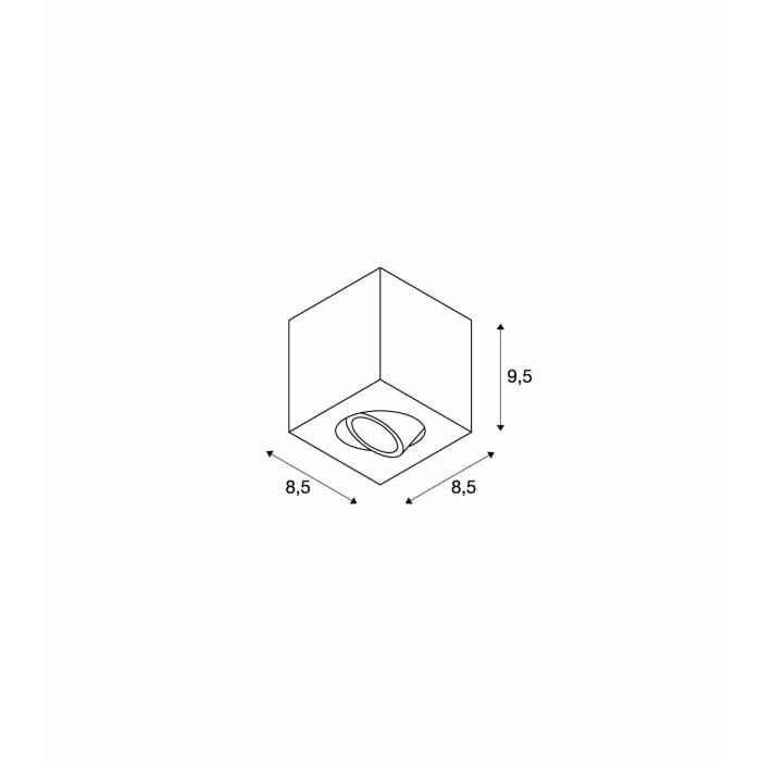 TRILEDO Single, Indoor Deckenaufbauleuchte, QPAR51, alu br., max 10W 3