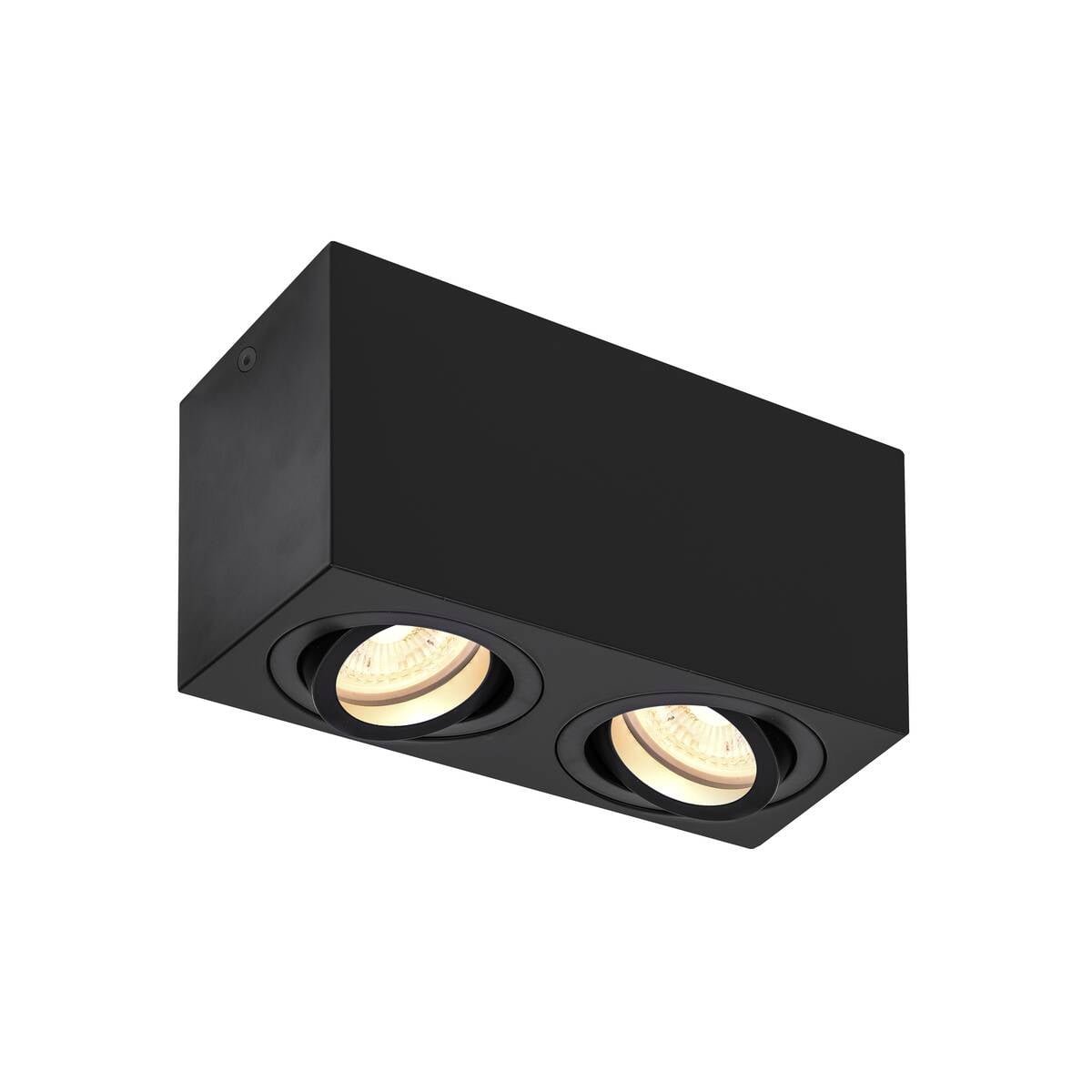 TRILEDO Double, Indoor Deckenaufbauleuchte, QPAR51, schwarz, max 10W Innenbereich