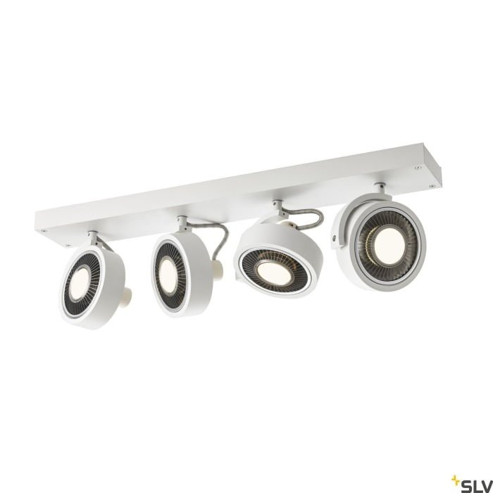 KALU,  Wand- und Deckenaufbauleuchte, quad, QPAR111, weiß, 4x75W 2