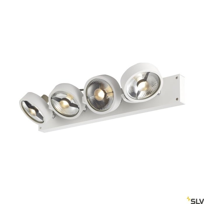 KALU,  Wand- und Deckenaufbauleuchte, quad, QPAR111, weiß, 4x75W 3