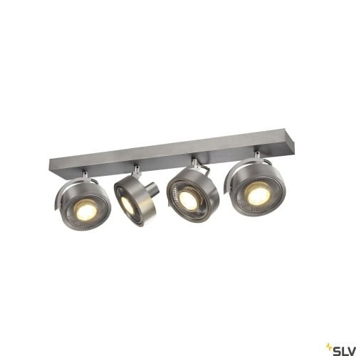 KALU,  Wand- und Deckenaufbauleuchte, quad, QPAR111 alu gebürstet 4x75W