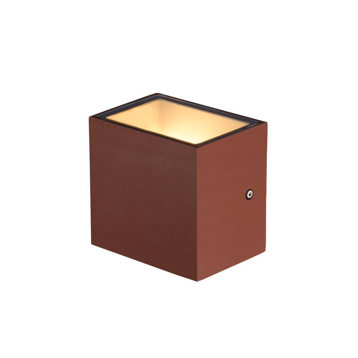 SITRA CUBE WL, LED  Wand- und Deckenaufbauleuchte, rost farbend, IP44, 3000K, 10W 3