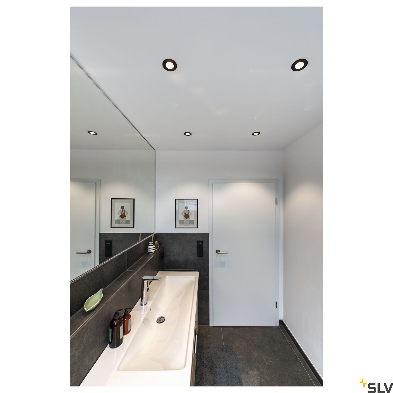 PATTA-I, LED  Deckeneinbauleuchte, rund DL IP65 schwarz 1800-3000K 6