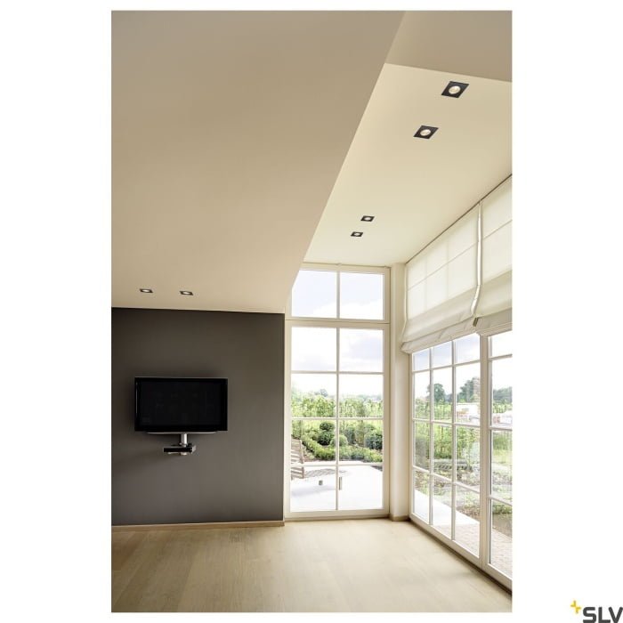 PATTA-I, LED  Deckeneinbauleuchte, eckig DL IP65 schwarz 1800-3000K 6