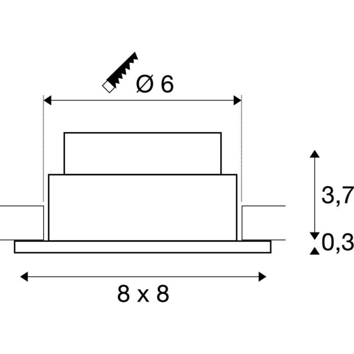 PATTA-I, LED  Deckeneinbauleuchte, eckig DL IP65 schwarz 1800-3000K 7