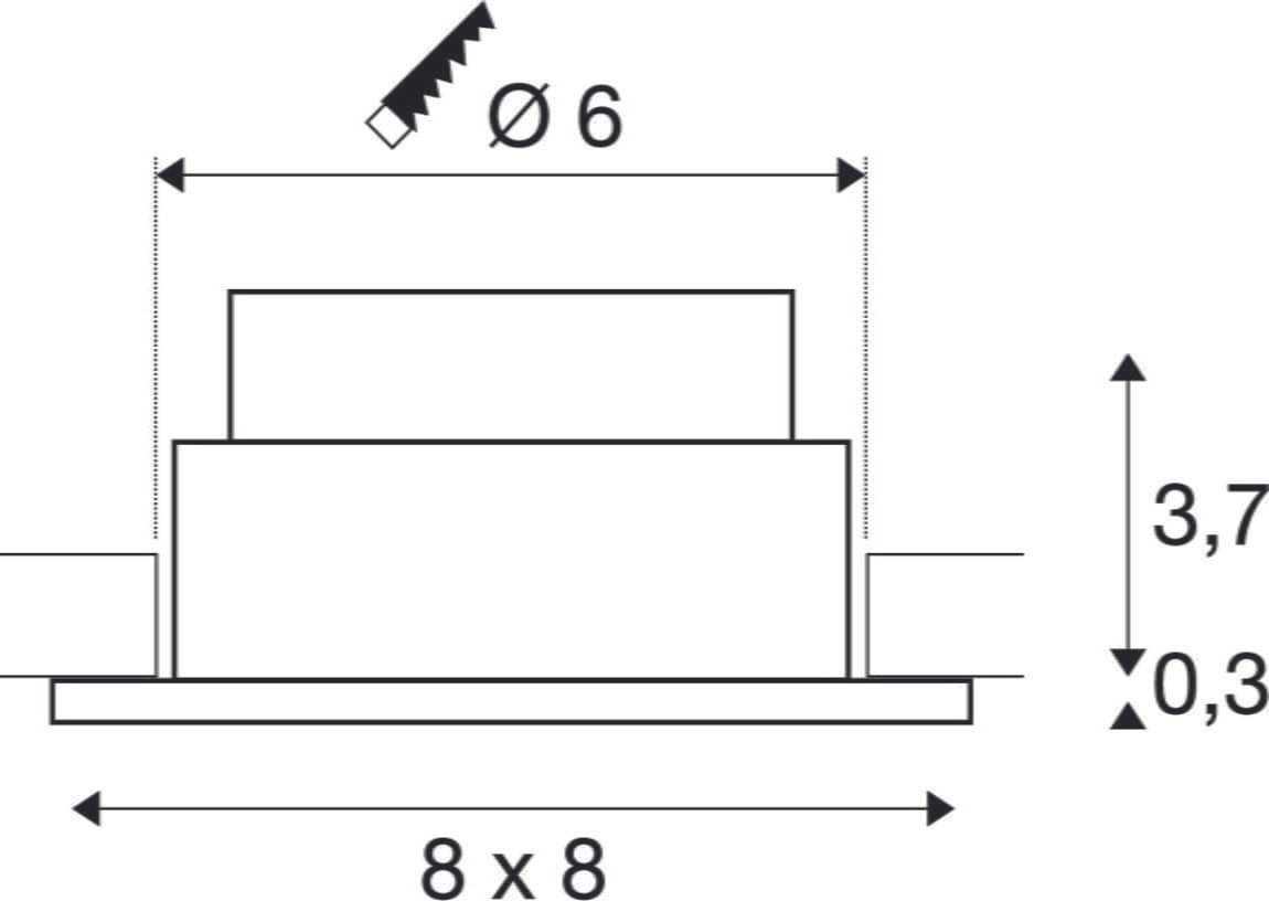 PATTA-I, LED  Deckeneinbauleuchte, eckig DL IP65 silber 1800-3000K 4