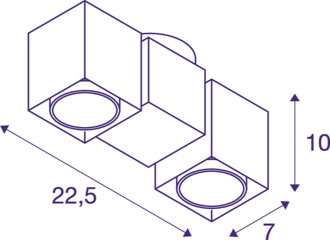 ALTRA DICE,  Wand- und Deckenaufbauleuchte, double, QPAR51, schwarz 7