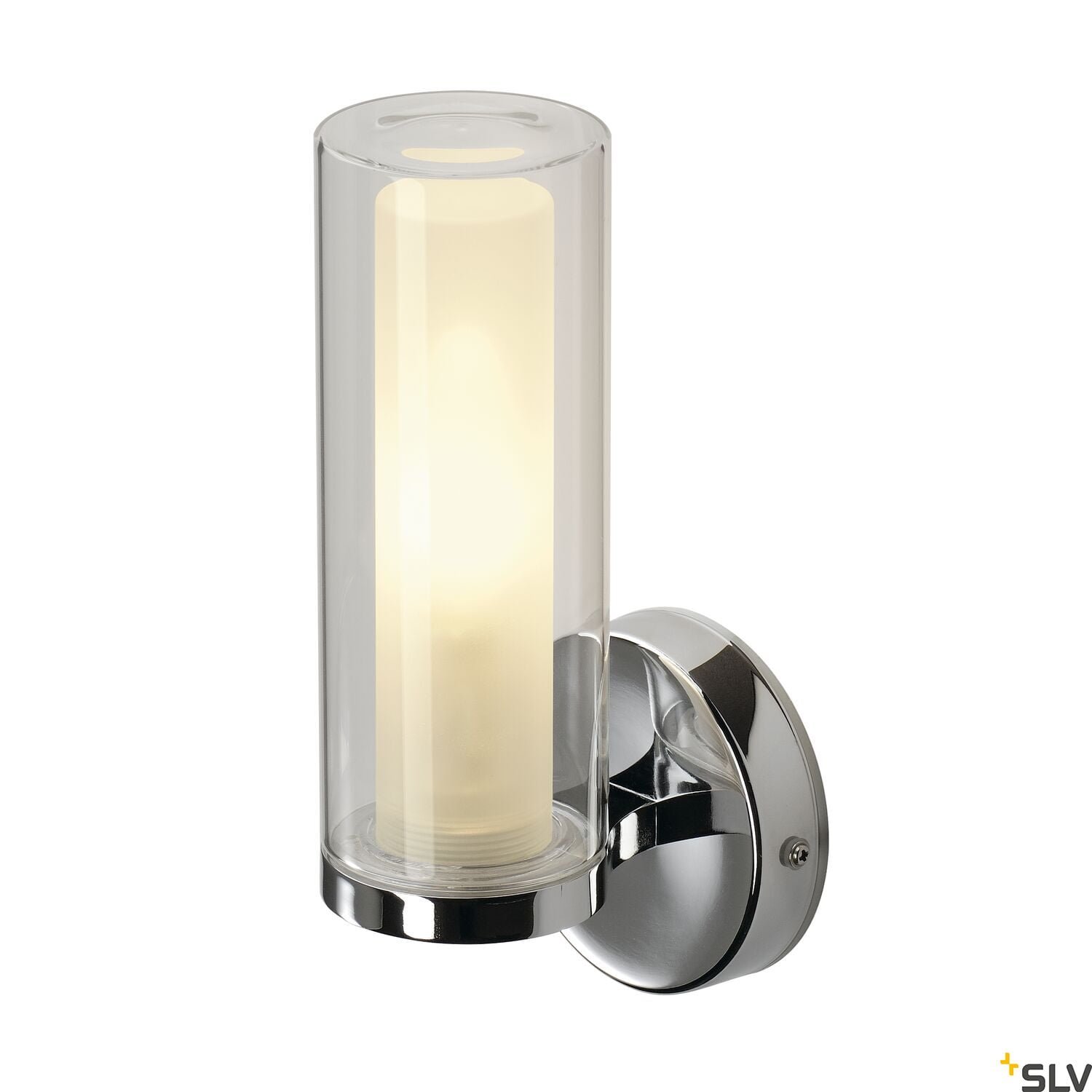 WL Wandleuchte 106, chrom, doppelt Glas, 1xE14