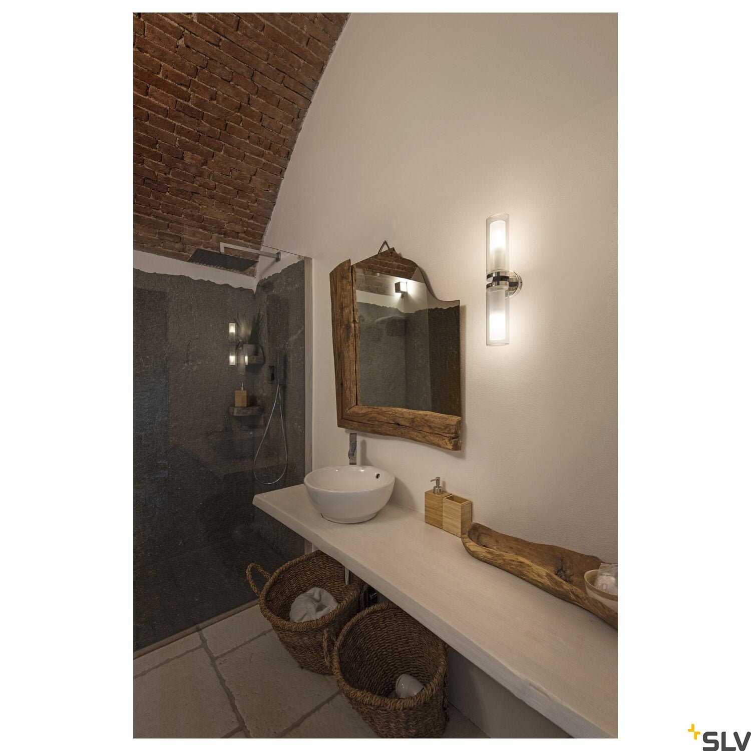 WL Wandleuchte 106, doppel Glas, chrom 2xE14 4