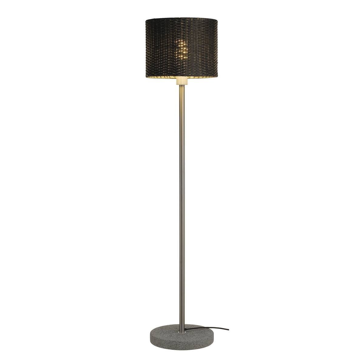 ADEGAN MANILA SL Stehleuchte, PE Rattan anthrazit + SST 304 + Granit G654, E27, max. 15W