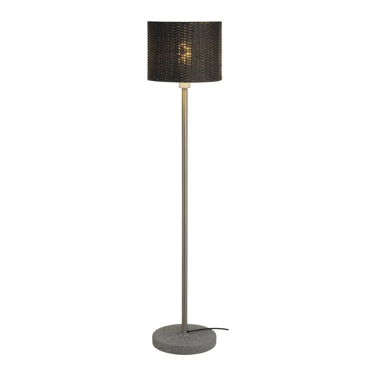 ADEGAN MANILA SL Stehleuchte, PE Rattan anthrazit + SST 304 + Granit G654, E27, max. 15W 2