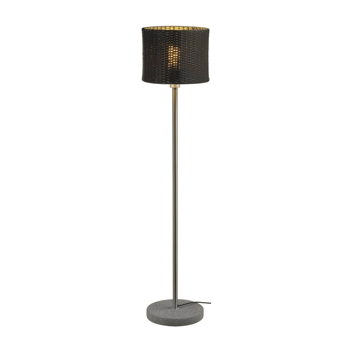 ADEGAN MANILA SL Stehleuchte, PE Rattan anthrazit + SST 304 + Granit G654, E27, max. 15W 3