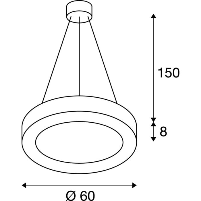 MEDO RING 60 DALI,  LED Pendelleuchte, weiß, 3000K 5