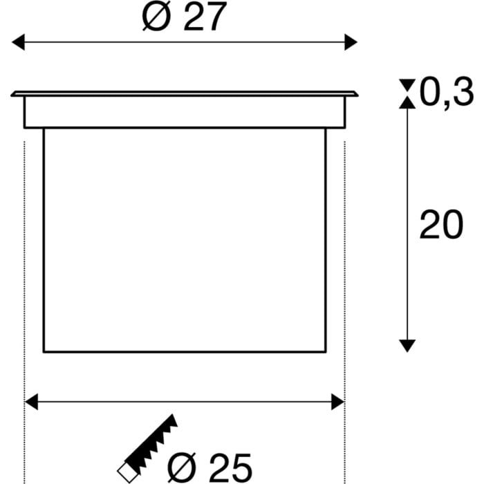 DASAR® 270,  LED Bodeneinbauleuchte, 3000K, rund, IP67, asymmetrische Abstrahlung 4