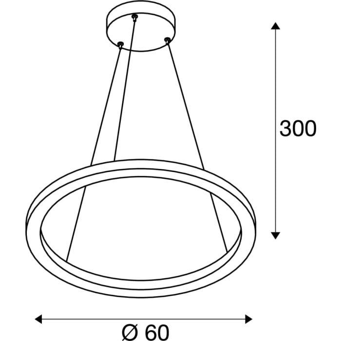 ONE 60 DALI,  LED Pendelleuchte, schwarz, 3000/4000K 4