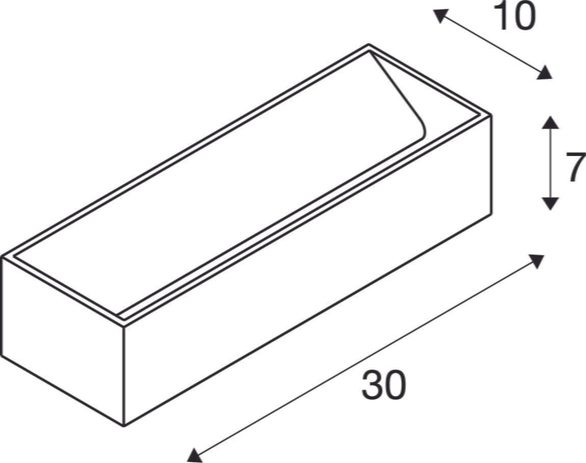 LOGS IN L,  LED Wandaufbauleuchte, alu/weiß, 2000-3000K, DIM-TO-WARM 5